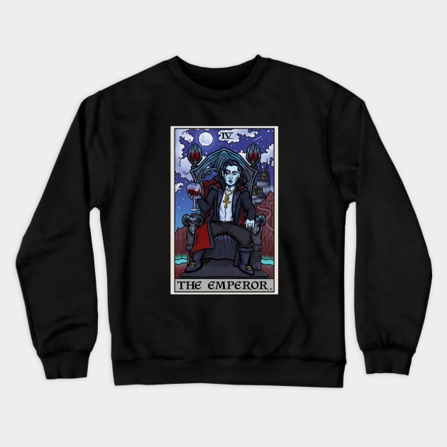 The Emperor Tarot Card Gothic Halloween Count Dracula Vampire Major Arcana Crewneck Sweatshirt by TheGhoulishGarb